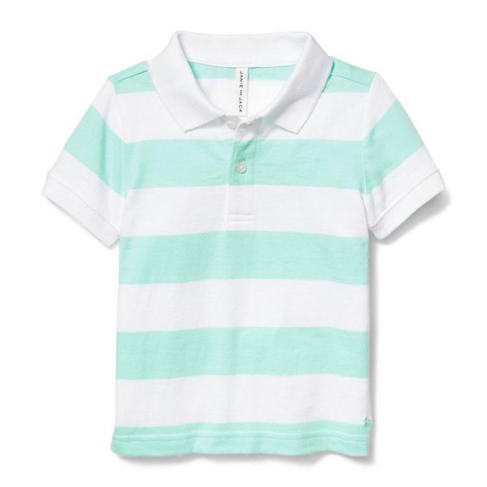 Janie and Jack Stripe Polo (Mint Ice Cream Stripe) Size 4
